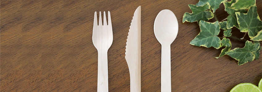 wooden cutlery spoon